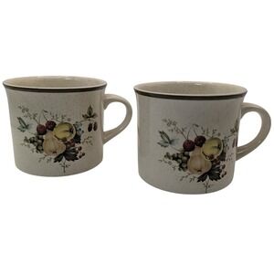 Vintage Royal Doulton Coffee Mugs Lambethware Cornwall‎ Fruit LS 1015 Set of Two